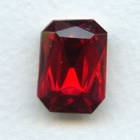 Octagon 18x13mm Ruby Foiled Faceted Stone (1)