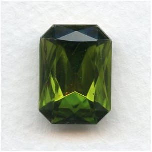 Octagon 18x13mm Olivine Foiled Faceted Stone (1)