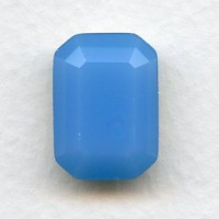 ^Octagon 18x13mm Opal Blue Foiled Faceted Stone (1)