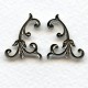 Leafy Sprigs Right and Left Flourishes Oxidized Silver (1 set)