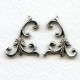 Leafy Sprigs Right and Left Flourishes Oxidized Silver (1 set)