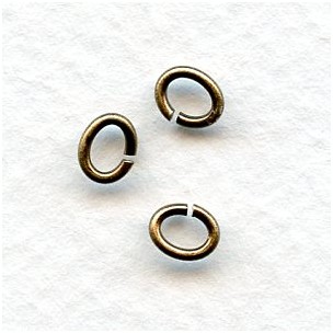 Small Oval Jump Rings Oxidized Brass 5x4mm