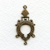 Three Strand Connectors Keyhole Detail Oxidized Brass (4)