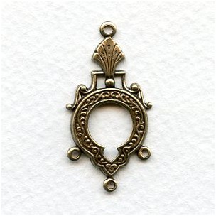 Three Strand Connectors Keyhole Detail Oxidized Brass (6)