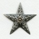 Filigree Floral Star 45mm Stamping Oxidized Silver (1)