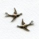 Flying Bird Connectors Oxidized Silver Right and Left (6 pairs)