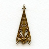 Triangle Connector Earring Drama Oxidized Brass (6)