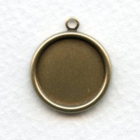Simple 15mm Settings with 1 Loop Oxidized Brass (6)