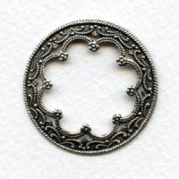 Floral Framework for 25mm Cabochons Oxidized Silver (3)