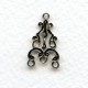Gothic Style Three Strand Connectors Silver (12)