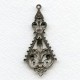 Filigree Pendant Drops 55mm Oxidized Silver (4)