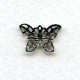 Filigree 15mm Butterfly Pendants Oxidized Silver (6)