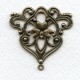 Floral Triangle with Loop 40mm Oxidized Brass (1)