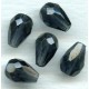 ^Montana Fire Polished Glass Drop Faceted Beads 10x7mm