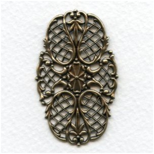 European Filigree Oval 49mm Oxidized Brass (1)