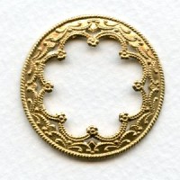 Floral Framework for 25mm Cabochons Raw Brass (3)