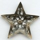 Filigree Floral Star 79mm Stamping Oxidized Brass (1)