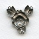 Rose Connector 26mm Oxidized Silver (2)
