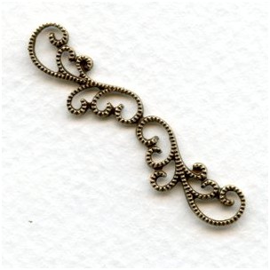 Elegant Filigree Detail 42mm Connector Oxidized Brass (2)