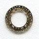 Filigree Domed Open Circles Oxidized Brass 28mm (3)