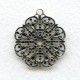 Round Filigree with Loop Oxidized Silver 23mm (6)