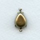 Pear Shape 14x10mm Setting Connector Oxidized Brass (12)