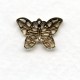 Filigree 15mm Butterfly Pendants Oxidized Brass (6)