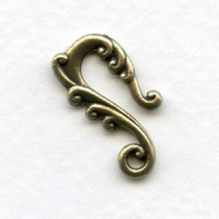 Curvy Tendrils Necklace Hooks Oxidized Brass 22mm (4)
