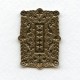 Embossed Rectangles Oxidized Brass 35x25mm (6)