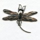 Large Dragonfly Curved Tail Oxidized Silver (2)