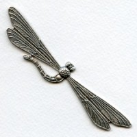 Giant Dragonfly Stampings Oxidized Silver 115mm (1)