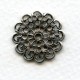 Filigree Round and Flat 20mm Oxidized Silver (6)