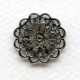 Filigree Round and Flat 20mm Oxidized Silver (6)