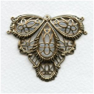 Victorian Style Connector Oxidized Brass 49mm (1)