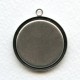 Simple Pendant Settings Oxidized Silver 25mm (6)