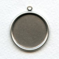 Simple Pendant Settings Oxidized Silver 25mm (6)