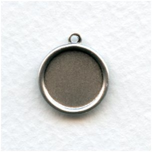 Simple 12mm Settings Oxidized Silver (6)