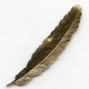 Medium Feather Stampings Oxidized Brass 88mm (2)