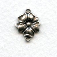 Floral Connectors Oxidized Silver 14mm (6)