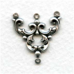 Three Strand Connectors OOH LA LA! Oxidized Silver (12)