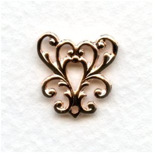 Feminine Filigree Y-Connector Rose Gold Plated (6)