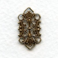 Delicate Four Loop Filigree Connectors Oxidized Brass (12)