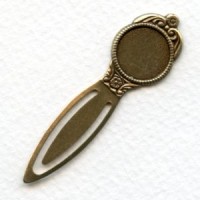 Bookmark Findings with 13mm Setting Oxidized Brass (4)