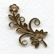Flowers with Rivet Holes Oxidized Brass (3 pairs)