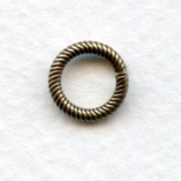 Sturdy Twisted Wire 9mm Jump Rings Antique Gold (24)