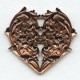 Heart and Flowers Oxidized Copper Stamping 65mm (1)