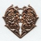 Heart and Flowers Oxidized Copper Stamping 65mm (1)