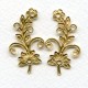 Flowers with Rivet Holes Raw Brass (3 pairs)