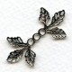 Filigree Leaves Connectors Oxidized Silver 36mm (6)