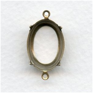Open Back Connector Settings 18x13mm Oxidized Brass (12)